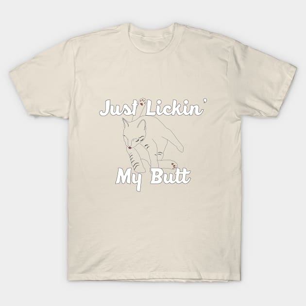 Cat Licking T-Shirt by 9teen